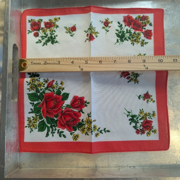 Vintage 6 Handkerchief Crochet Edge Linen Cotton Floral Embroidery - Picture 14 of 15